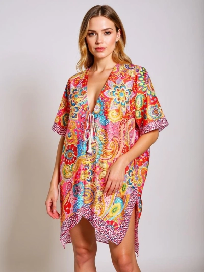 Barvit pareo Royalfashion Callista – elegantna obleka do kolen za na plažo