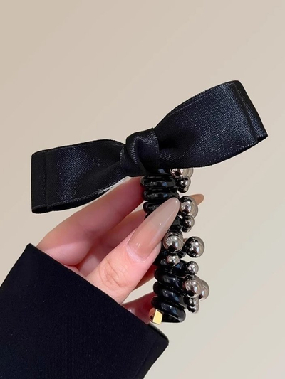 Royalfashion Gumička do vlasov špirálová s mašľou Spirabella