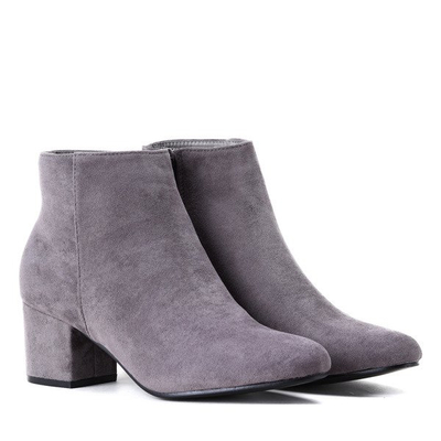 Szare botki na słupku Lyanna- Obuwie