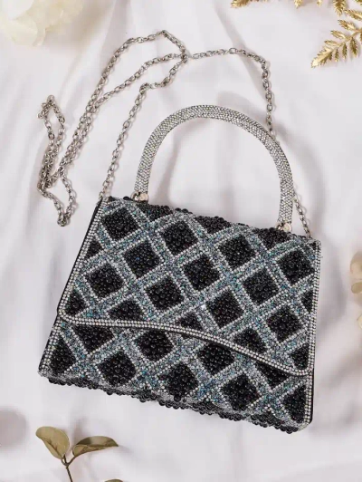 Royalfashion Malá dámska kabelka zdobená zirkónmi a perlami
