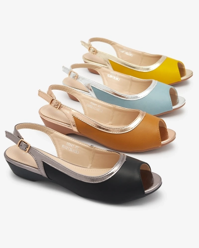 Dámske baleríny s otvorenou špičkou v čiernej farbe Axoco- Obuv