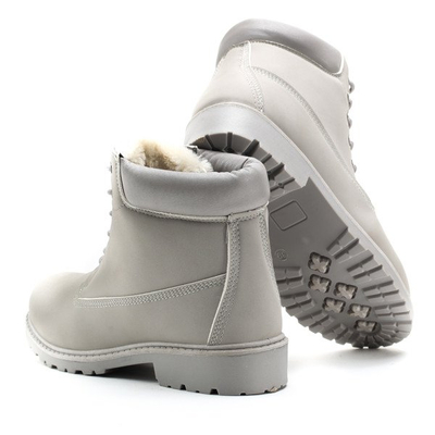 Szare trapery ocieplane Greyana- Obuwie