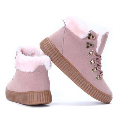 Różowe botki na platformie Dara - Obuwie