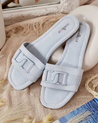 Royalfashion Modré dámske šľapky s prackou Rydr
