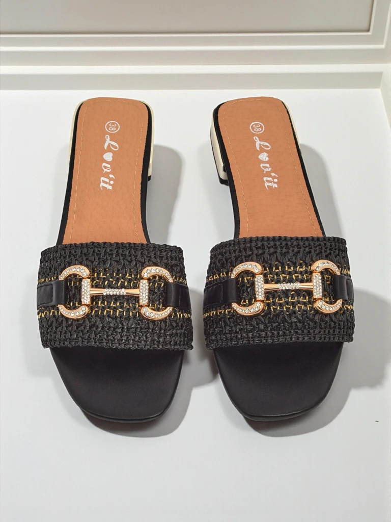 Royalfashion Ženski pleteni natikači z okrasjem Aeterna