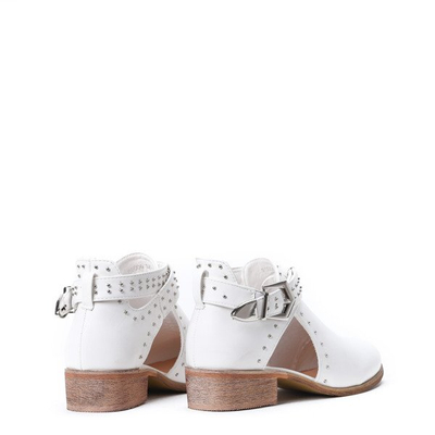 Białe botki z wycięciami Kayla- Obuwie