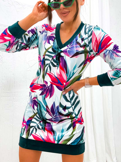 Royalfashion Dámske mini šaty s originálnym vzorom