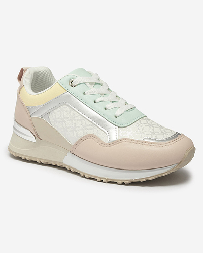 Dámska béžovo-ružová šnurovacia športová obuv Mnerio- Obuv