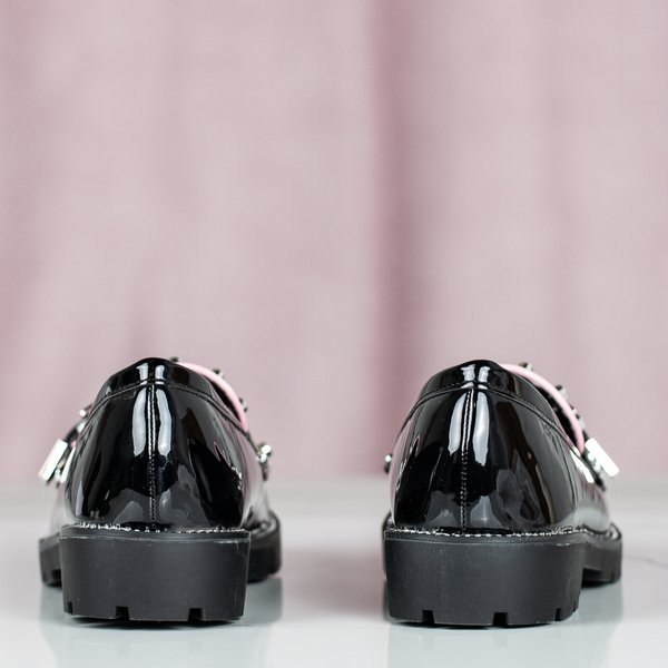 Čierne mokasíny s ozdobami Gwadalaha - Obuv