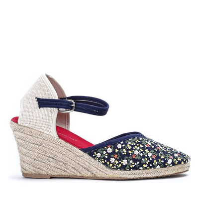 Tmavě modré espadrily na klínové patě Aylin-Boty 1