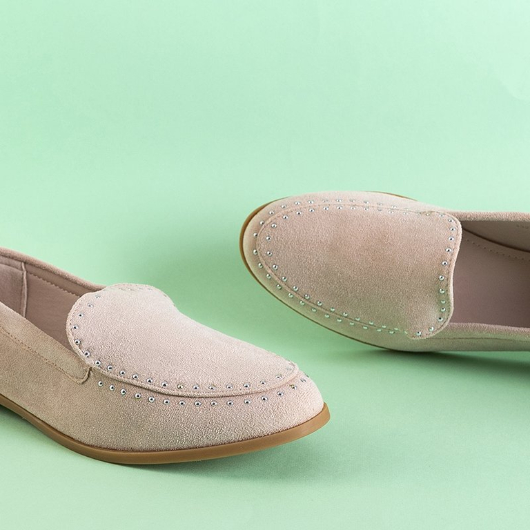 Dámske béžové mokasíny s tryskami Iliana - Obuv