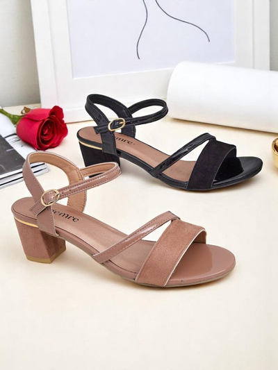 Royalfashion Lakirani ženski sandali z nizko peto Grace Gloss