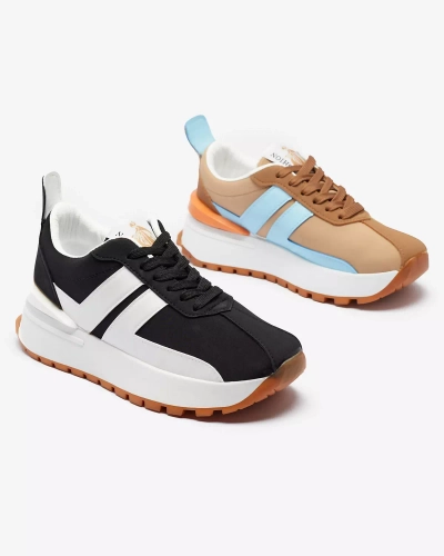 Dámska čierna športová obuv z ekokože s farebnými vložkami Tifora- Obuv