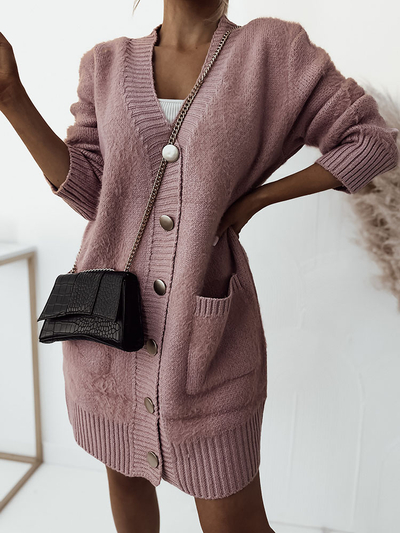 Royalfashion Ružový dámsky sveter s prehozmi