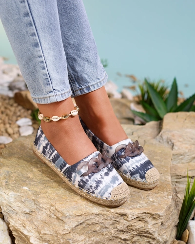Royalfashion Čierne dámske espadrilky s potlačou Serffio