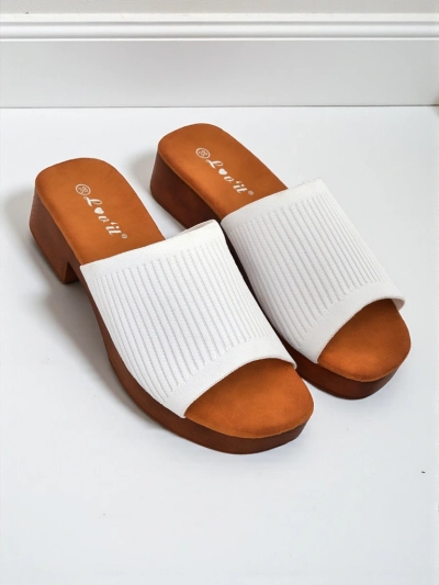 Royalfashion Ženski natikači z nizko peto Ribbed Grace