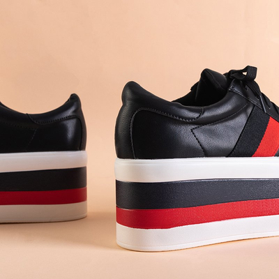 Čierne dámske športové topánky na hrubej platforme Jemita - Obuv