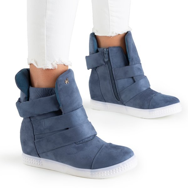 Tmavomodré tenisky na vnútornom klinovom podpätku Brisbane - Obuv