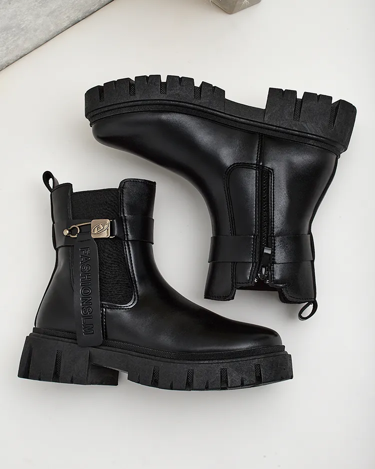 Royalfashion Dámske kožené čižmy eko Dobinas