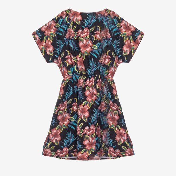 Černé květinové šaty PLUS VELIKOST - Oblečení 1