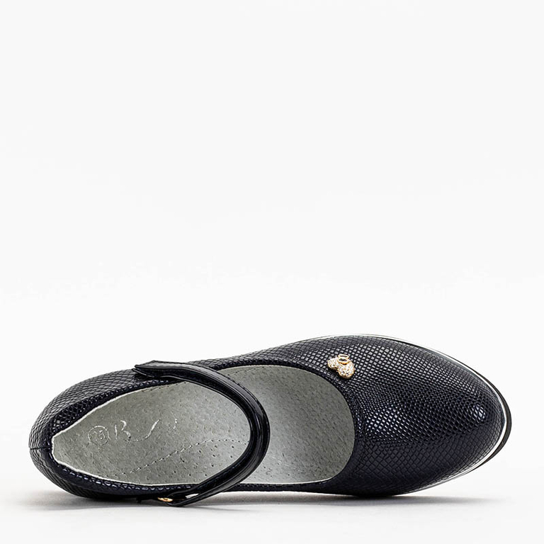 Námornícke modré dievčenské topánky s opaskom Doubi - Obuv