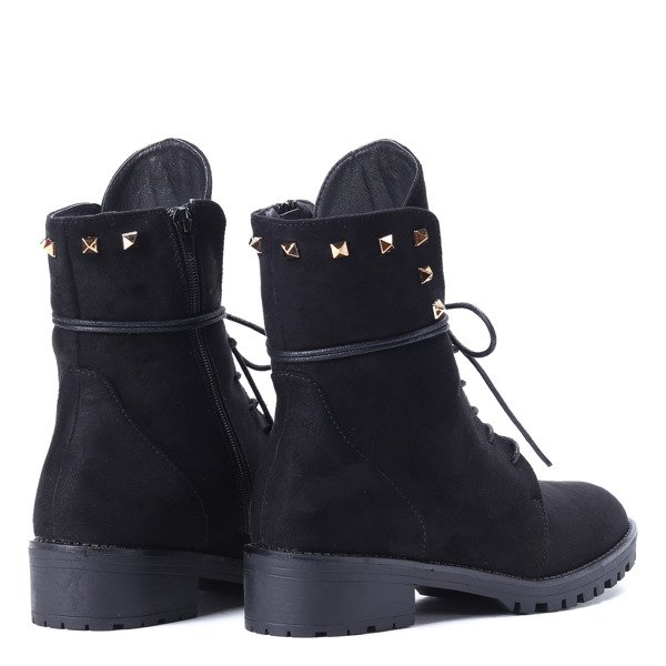 Czarne workery z ćwiekami Mai- Obuwie