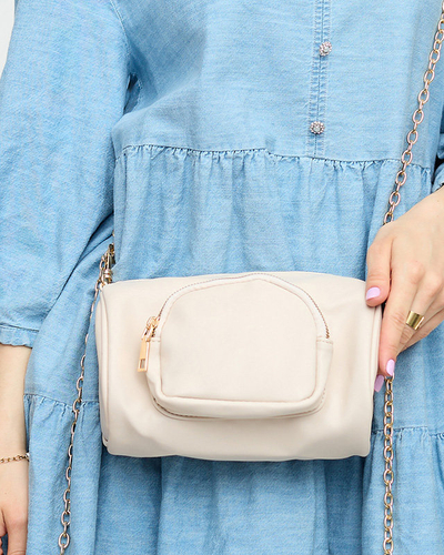 Béžová malá kabelka s retiazkou - Doplnky