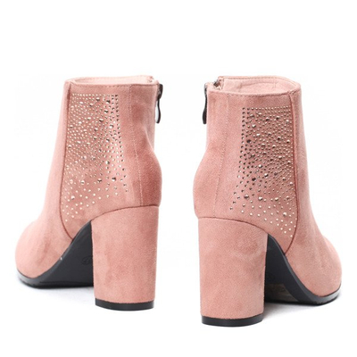 Różowe botki z cyrkoniami Silla- Obuwie