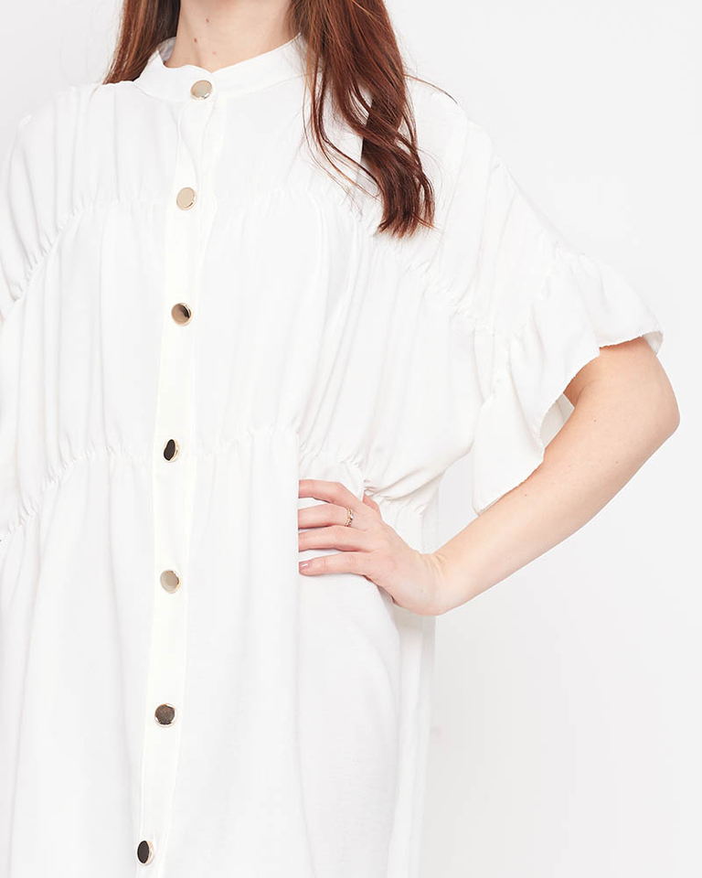 Dámske biele šaty po kolená - Oblečenie