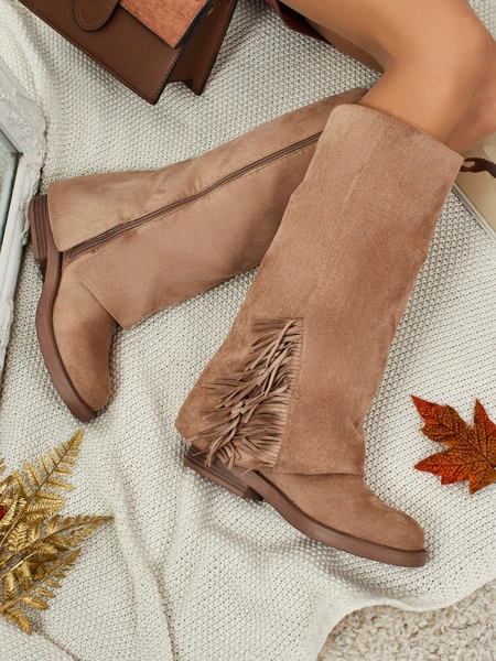 Ženski škornji eko semiš z zgornjim delom Ismara