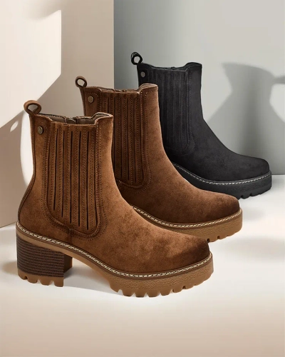 Dámske členkové topánky Royalfashion Eco-suede na pilier Segiag