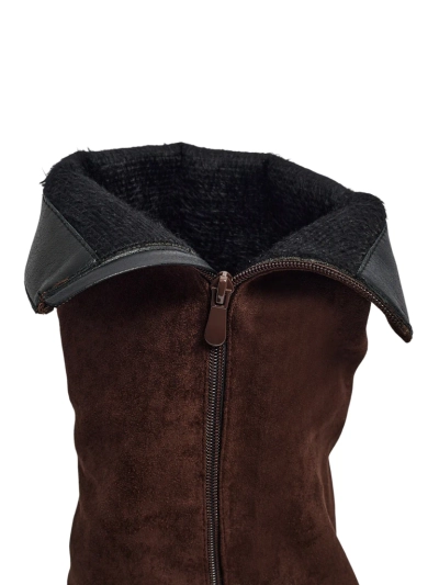 Ženski škornji eko semiš z zgornjim delom Ismara