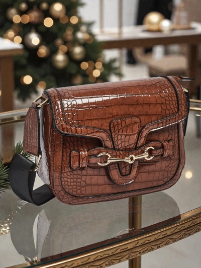 Ženska torbica Aurora Rjava Usnjena Elegantna za Vsak Dan