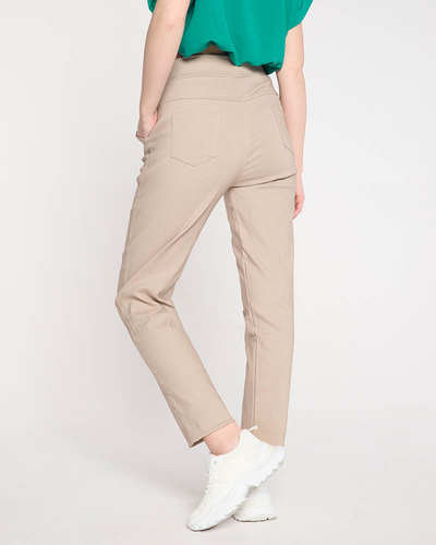 Dámske béžové nohavice PLUS SIZE - Oblečenie