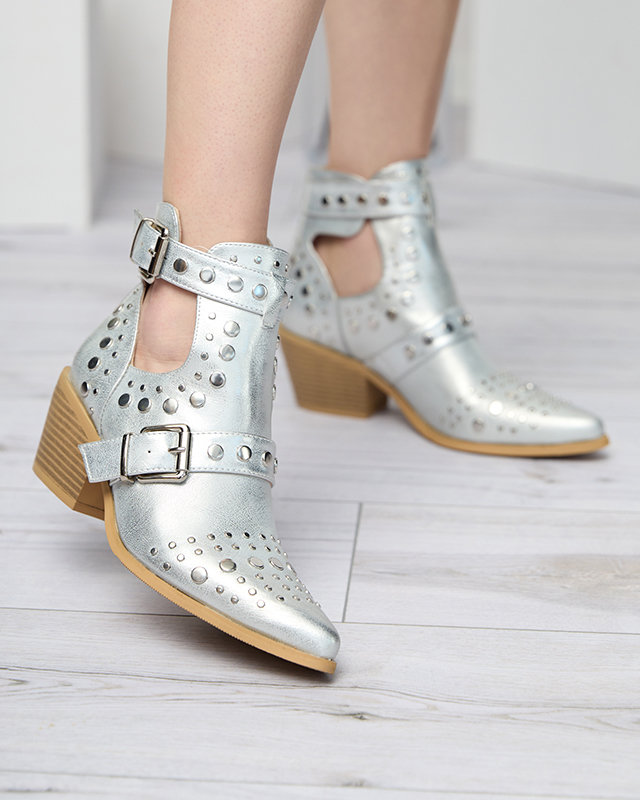 Strieborné členkové čižmy s Farrcy jetmi - Obuv