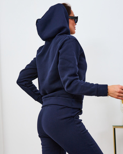 Royalfashion Čierna dámska zateplená tepláková súprava so zlatou potlačou