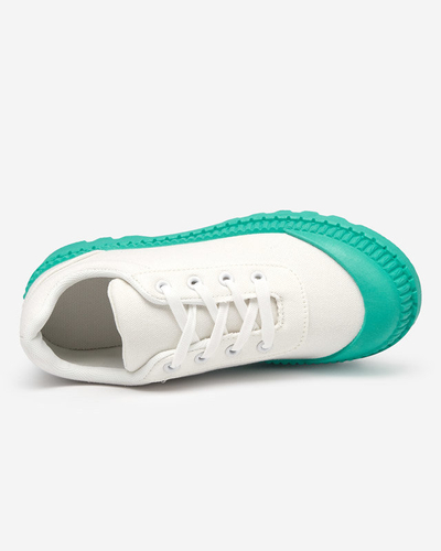 OUTLET Dámske tenisky biele so zelenou podrážkou Comp - Footwear