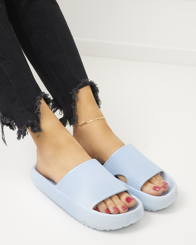 Modré gumené papuče s razbou Olinda - Obuv