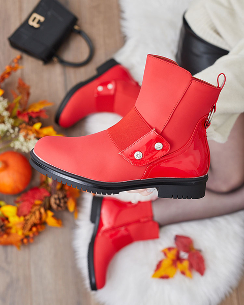 Royalfashion Červené matné dámske čižmy Setipfa