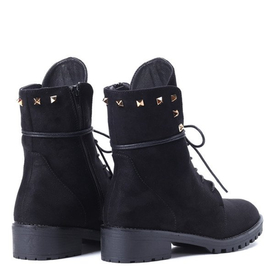 Czarne workery z ćwiekami Mai- Obuwie