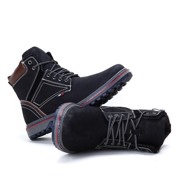 Czarne, męskie trapery- Obuwie