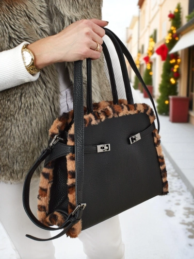 Majhna ženska torbica iz eko usnja s panterjevim vzorcem Panthory