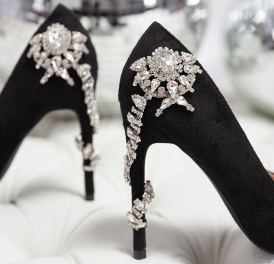 Černé jehlové stužky s ozdobou Gabriel - Obuv 1