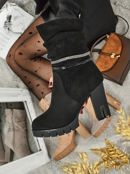 Ženski gležnarji iz eko semiša s peto BrambleDusk