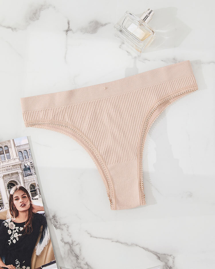 Royalfashion Béžové dámske nohavičky