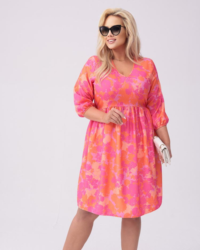 Royalfashion Dámske šaty po kolená s potlačou PLUS SIZE