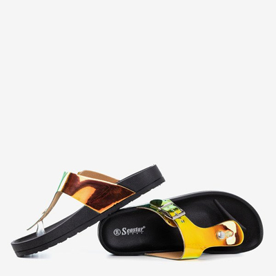 Dámske čierne holografické sandále Manila Buckle - Obuv