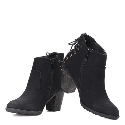 Czarne botki na słupku All Day - Obuwie