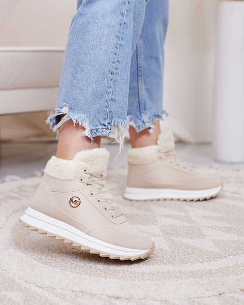 Royalfashion Dámska zateplená športová obuv v béžovej farbe Cerrto