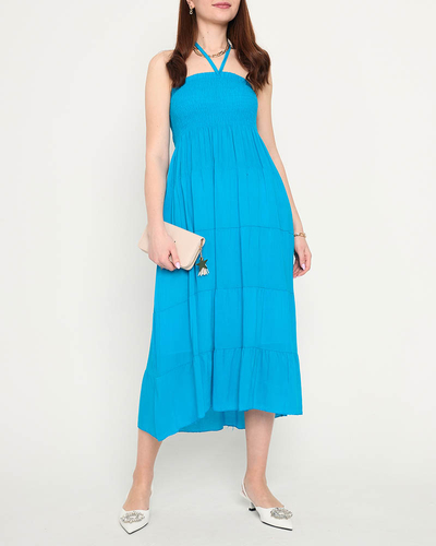 Tyrkysové midi šaty PLUS SIZE - Oblečenie